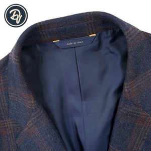Mens 50 R Brooks Brothers 1818 Regent  Navy & Burgundy Over Check Flannel Weight - Picture 1 of 14