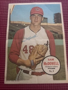 1967 TOPPS BASEBALL POSTER INSERT #8 PIN UP 5X7 SAM McDOWELL CLEVELAND INDIANS - Picture 1 of 8