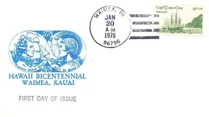 1733 13c CAPTAIN COOK - 1st PM cachet - Inofficial Waimea, HI first day cancel - Bild 1 von 1