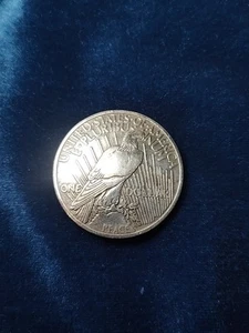 1922 Silver Peace Dollar Button concave design UNIQUE GIFT - Picture 1 of 5