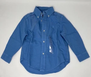 NEW Ralph Lauren Boys Kids Oxford Pony Logo Long Sleeve Shirt Blue 6 - Picture 1 of 2