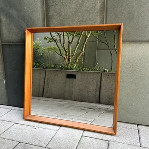 PEDERSEN & HANSEN Square Teak Mirror Danish Modern MCM 1960s 23.5" x 23.5" - Picture 1 of 14