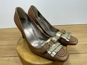 Dolce & Gabbana Women’s Classic Pumps, Brown w/Gold Accents - Size 38 - Picture 1 of 4