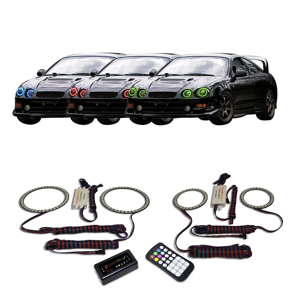 Kit de halo de faros Bluetooth multicolor RGB para Toyota Celica 94-99 Foto 1 de 4