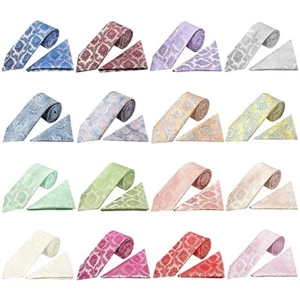 Handmade Paisley Classic Men's Tie and Pocket Square Set Regular Tie Normal Tie - Picture 1 of 88