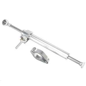 Estabilizador horquilla amortiguador de dirección plateado 330 mm para Honda Kawasaki Yamaha Aprilia - Imagen 1 de 9