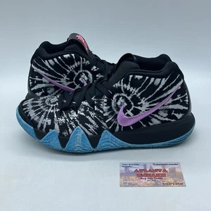 Size 10 - Nike Kyrie 4 All Star Black Blue Purple Leather Suede (AQ8623-001) - Picture 1 of 7