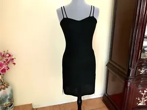 One of a Kind! Black Mini Dress High Twisted Silk Medium - Picture 1 of 7