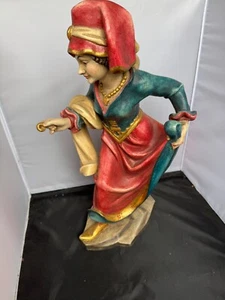 1 x große Moriskentänzer Tanzjungfer Frau Holz geschnitzt 50 cm coloriert - Bild 1 von 10