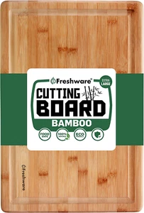Bamboo Cutting Boards for Kitchen with Juice Groove [Extra-Large] Wood Cutting B - Picture 1 of 12