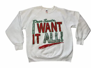 Fruit of the Loom Weihnachtspullover Medium Santa I Want it All weiß Rundhals - Bild 1 von 7