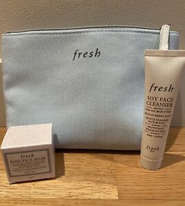 NWT Fresh zip pouch + 2 sample sized products- cleanser & mask
