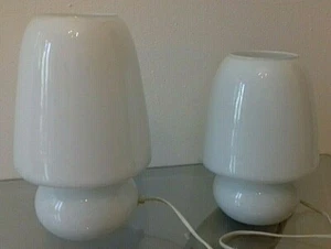 Coppia lampade tavolo fungo anni60 murano bianco mushroom Table lamp - Picture 1 of 7