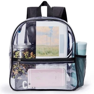 Mini Clear Backpack 12x6x12 Stadium Approved See Through Bag Waterproof PVC Smal - Picture 1 of 6