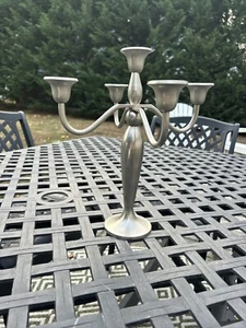 Bombay Company Pewter Candelabra 5 Arm Candle Holder 11 3/4” Tall Adjustable - Picture 1 of 5