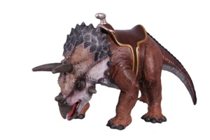 Triceratops with Saddle Dinosaur Statue Jurassic Lifesize Lifelike Models Cute - Picture 1 of 10