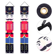 1 Pair of Xmas Party Door Curtains Hanging Door Curtains for Decor