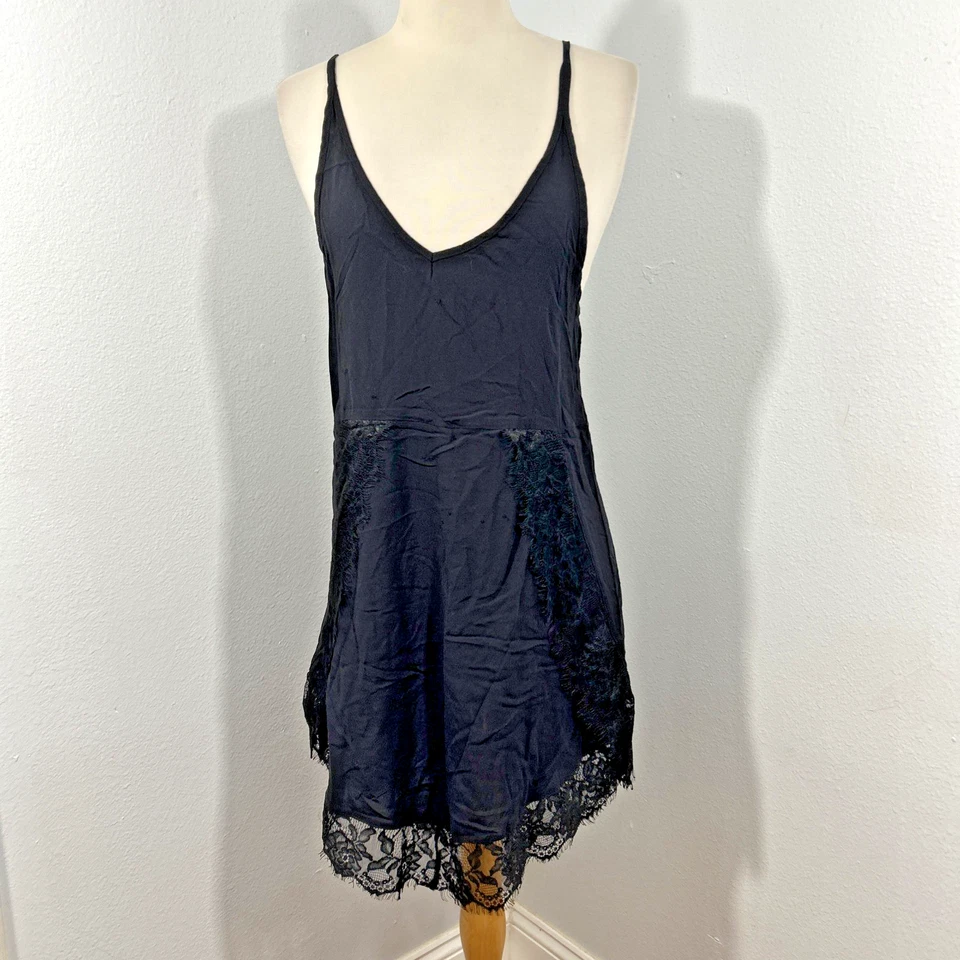 Vestido sin Mangas Free People Para Mujer XS P Negro Mini Pestañas Femenino Capricho Y2K Foto 1 de 4