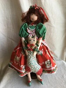 14 - BB Cloth Painted Christmas Doll Vintage Kittens Lovely - Picture 1 of 11