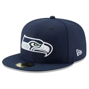 Seattle Seahawks New Era On-Field 5950 Fitted Hat - Navy - Picture 1 of 1