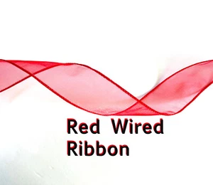 Red Wired Ribbon 150 Feet 50 Yards 1.5" 40 mm wide Premium for Bow Wreath Pew - Picture 1 of 6