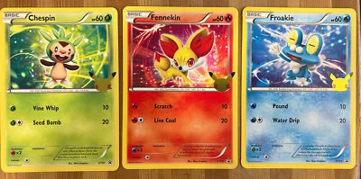 Pokemon JUMBO Chespin Fennekin Froakie Kalos First Partner Pack Lot LP - Image 1 of 2