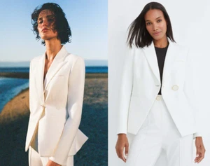 NWT $698 Veronica Beard Charlize Dickey Jacket in Off-White - Picture 1 of 5