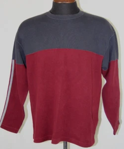 GH Bass Co Langarm Henley Thermo Shirt Large blau/burgund Baumwolle - Bild 1 von 6