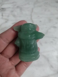 Green Aventurine Grogu Carving Star Wars Baby Yoda crystal stone - Picture 1 of 7