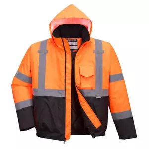 Portwest US363 Waterproof Hi Vis Reflective Two-Tone Bomber Jacket ANSI - Picture 1 of 10