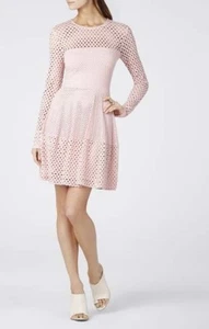 NEW BCBGMAXAZRIA KYLA A-LINE LONG-SLEEVE DRESS YXC69C64/B784A SIZE M - Picture 1 of 2
