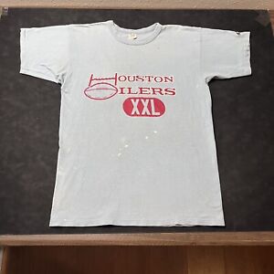 Vintage Houston Oilers Shirt Champion USA Crewneck 1980s NFL Single Stitch Adult