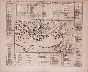 Antique map, Chatelain, Carte .. de l'Asie Mineure avec . etat des premiers rois - Picture 1 of 1