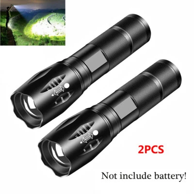2-Pack Super-Bright 90000LM Lamp Light LED Tactical Flashlight 5 Modes Zoomable - Image 1 of 4