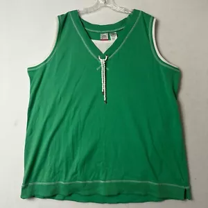 JMS Just My Size shirt top sz 4X sleeveless kelly green tennisprep nautical - Picture 1 of 4