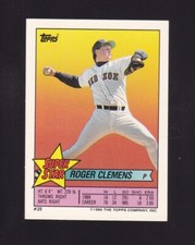 1989 Topps Mini Superstar Sticker Roger Clemens #25 Boston Red Sox
