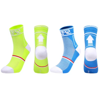2 Pairs Cycling Socks Road Riding Bicycle Bike Sports Ankle Socks XC Blue Green - Image 1 of 4