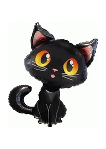 BLACK CAT HALLOWEEN 36” SUPERSHAPE FLEXMETAL FOIL PARTY BALLOON! - Picture 1 of 1