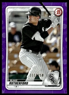 2020 Bowman Prospects PURPLE /250 Blake Rutherford Chicago White Sox #BP-13 - Image 1 of 2