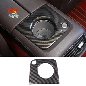 Modified ABS Carbon Rear Beverage Cup Holder Frame Trim For Benz GLE GLS 20-2022 - Picture 1 of 11