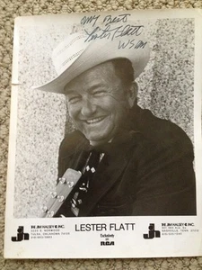 Lester Flatt Autograph Signature Black & White Picture 8 X 10 Promotional WSDM - Picture 1 of 4