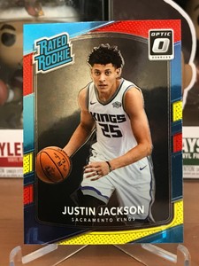 2017-18 Donruss Optic Justin Jackson 158 Sacramento Kings Red and Yellow