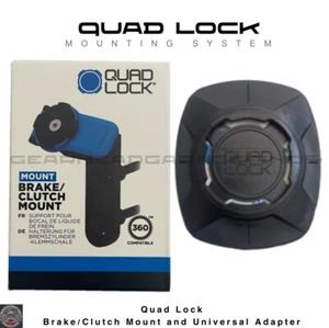 NEW QUAD LOCK Motorcycle Brake / Clutch Mount + Universal Adapter Set Quadlock - Picture 1 of 7