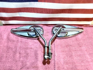 Juego de espejos retrovisores de vástago corto Harley-Davidson Teardrop izquierda derecha - Imagen 1 de 5