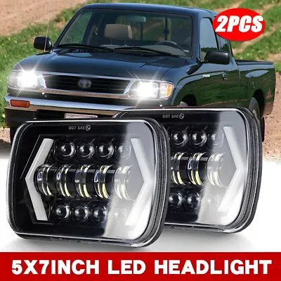 2PCS For Toyota Tacoma 1995-97&Pickup 5X7" 7X6 LED Headlights w/Turn Signal - Image 1 of 4