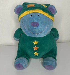 1999 Gymboree BEDTIME BEAR Plush Blue Green Orange Yellow Star Hat Cap PJs 8" - Picture 1 of 12