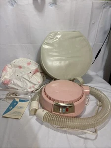 Vintage AMC Hair Wig Portable Pink Dryer Hot Cold. Carry Case Strap Hood. Tested - Picture 1 of 12