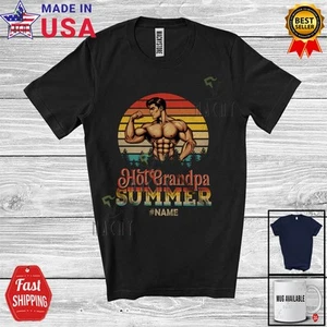 Vintage Retro Hot Grandpa Summer; Custom Name Father's Day Muscle; Family Shirt - Picture 1 of 7