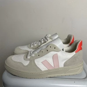 Veja Women’s Sneakers EU 38 US 7 White Pink Athletic Casual Shoes - Picture 1 of 12