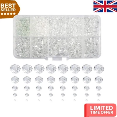 Versatile 1000pcs Clear Glass Beads Set - Perfect for Crafting & Jewelry Design - Image 1 of 4